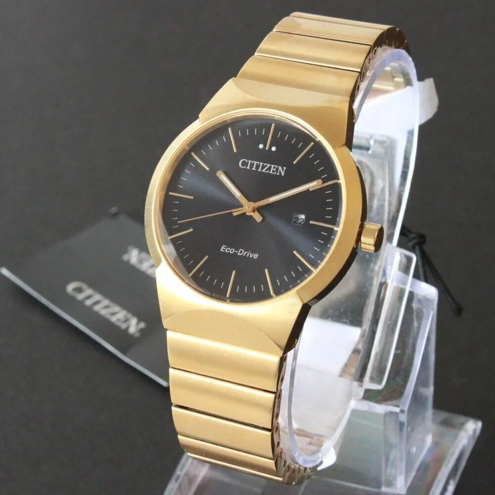 Citizen Eco-Drive Women's Gold Tone Watch Black Dial 32MM Watch